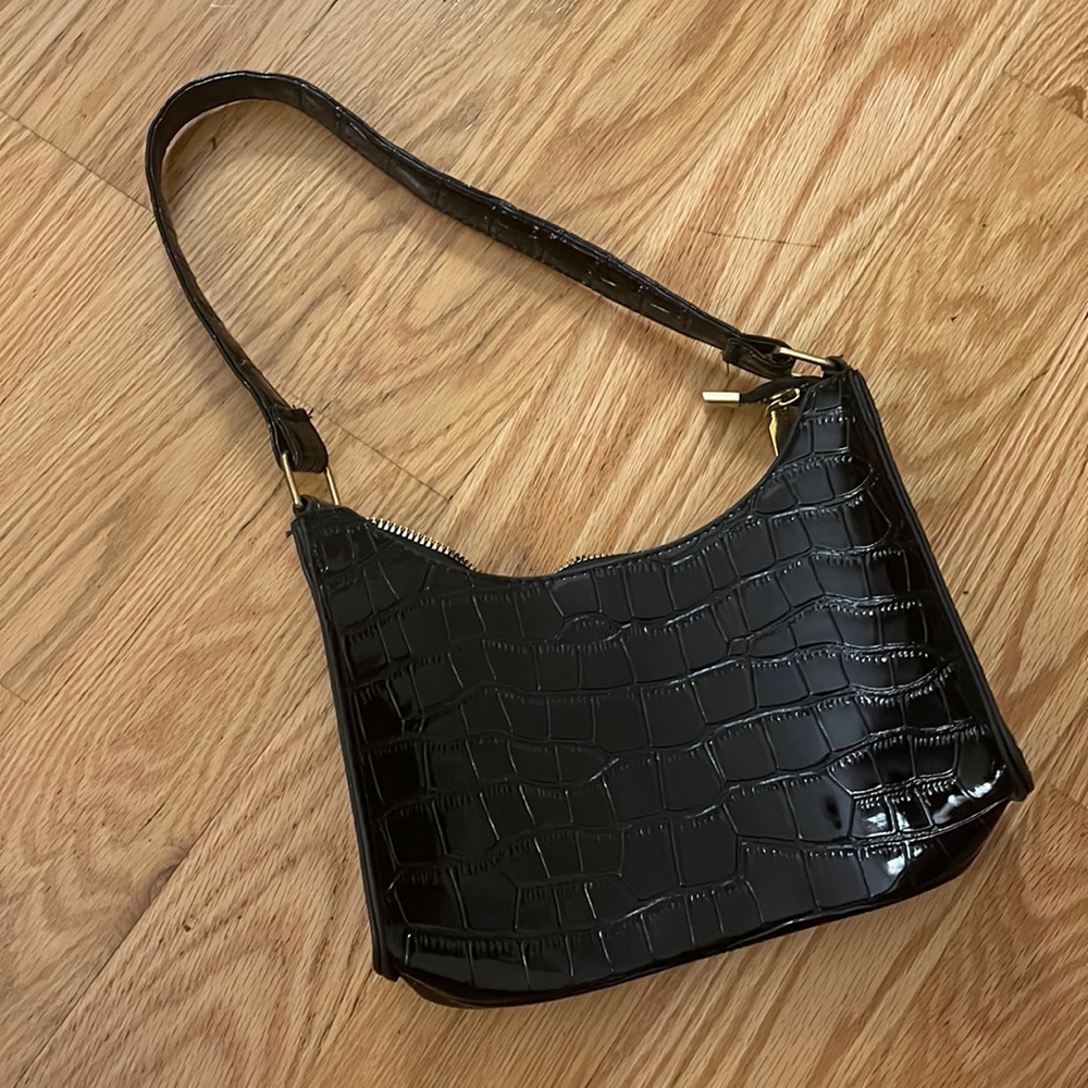 Black Croc Handbag